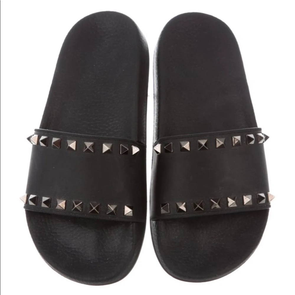 Valentino Rubber Rockstud Slides Size 6